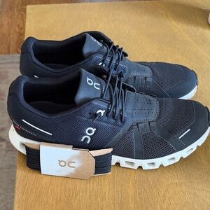 On Running Women’s 5- Black and White Athletic Shoes
